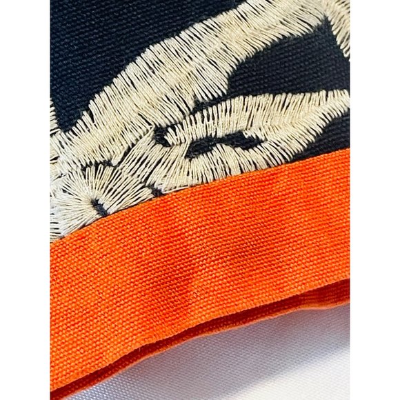 Freeway Floral Embroidered Baby Doll Jacket, Navy With Orange Trim Size Small - Picture 5 of 15